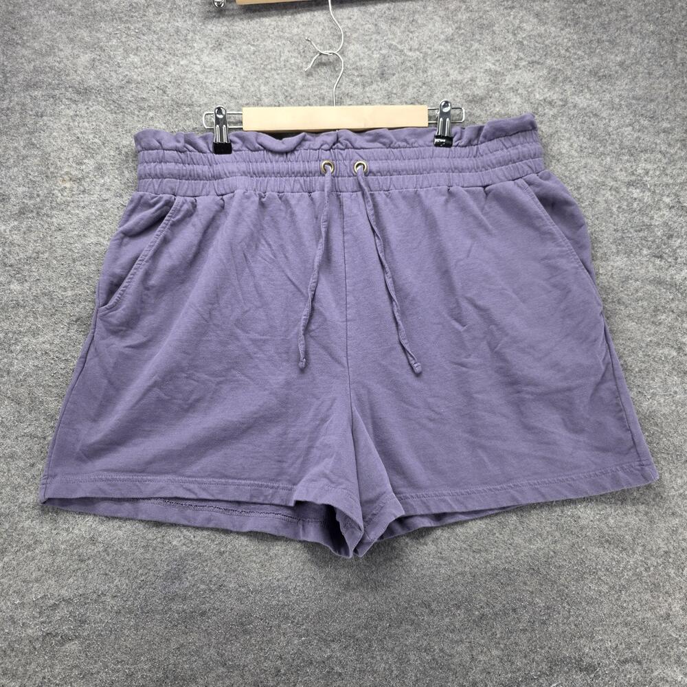Adore Me X Yes And Shorts Womens 1X Purple French Terry Pockets 3.5 Inseam